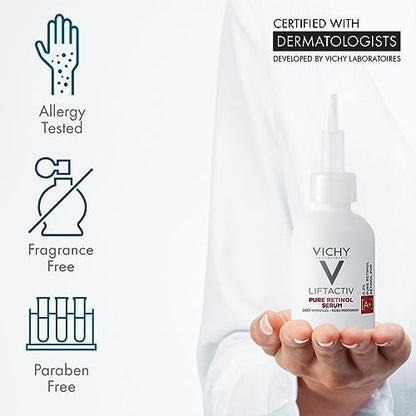 Vichy LiftActiv Pure Retinol Serum – Anti-Aging Face Serum with 0.2% Retinol and Peptides for Wrinkles, Fine Lines, Firming, and Smoothing, 1 Fl. Oz. Avelisse