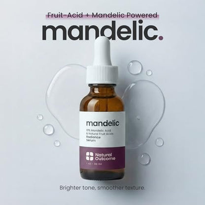 Mandelic Acid Serum 10% | Anti-Aging AHA Facial with Hyaluronic Acid | Targets Fine Lines, Dark Spots, and Wrinkles | Clarifies Acne and Stimulates Natural Collagen Production | 1 Oz Natural Outcome Avelisse