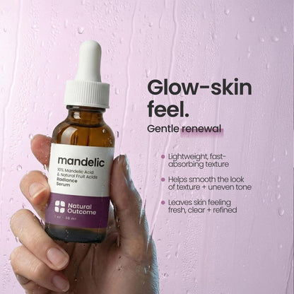 Mandelic Acid Serum 10% | Anti-Aging AHA Facial with Hyaluronic Acid | Targets Fine Lines, Dark Spots, and Wrinkles | Clarifies Acne and Stimulates Natural Collagen Production | 1 Oz Natural Outcome Avelisse
