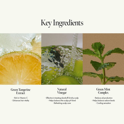 Lime Sunday Refresh Hair Vinegar with Vitamin C - Deep Cleansing Oily Scalp Treatment, Reduces Oil Production, Lime Citrus Scent, Silicone, Sulfate & Paraben Free (200ml / 6.76 fl.Oz)
