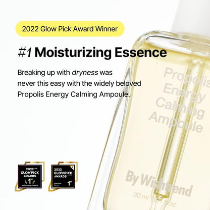 By Wishtrend Propolis Energy Calming Ampoule 30ml – Soothing Ampoule for Sensitive, Troubled Skin with Hyperpigmentation and Hydration Benefits
