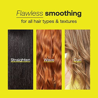 GUSSI HAIRCARE Hair Mane Squeeze 1" Titanium & Ceramic Flat Iron Hair Straightener with Heat Mat - 60 sq. inch Plates for Professional and Home Use