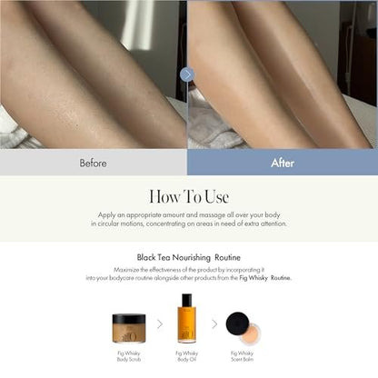 Fig Whisky Hydrating Body Oil – Fast-Absorbing & Non-Greasy Moisturizer with Fig, Argan & Jojoba Oils – Silky Smooth Glow & Deep Nourishment, Woody Scent, 3.38 fl. oz Avelisse