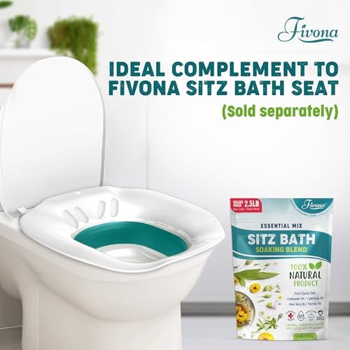 Fivona Sitz Bath Salts for Hemorrhoid Treatment & Postpartum Care – 40oz Epsom Salt Blend with Natural Oils Avelisse