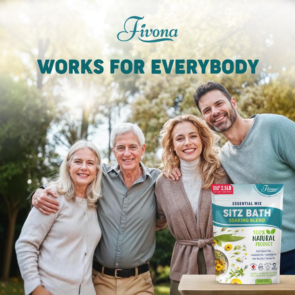 Fivona Sitz Bath Salts for Hemorrhoid Treatment & Postpartum Care – 40oz Epsom Salt Blend with Natural Oils Avelisse