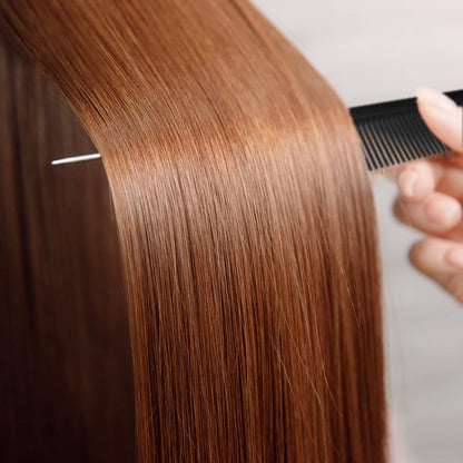 9.3'' Rat Tail Comb for Hair Stylists - Metal Pintail Parting Comb for Braiding, Sectioning, Teasing & Styling (Black)