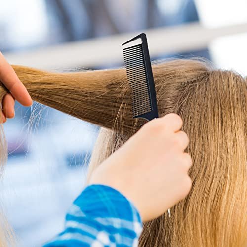 9.3'' Rat Tail Comb for Hair Stylists - Metal Pintail Parting Comb for Braiding, Sectioning, Teasing & Styling (Black) - görsel 12