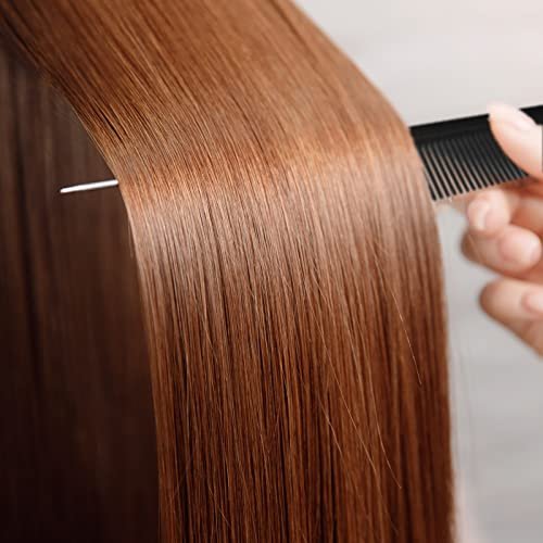 9.3'' Rat Tail Comb for Hair Stylists - Metal Pintail Parting Comb for Braiding, Sectioning, Teasing & Styling (Black) - görsel 8