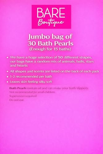 Retro Bath Beads Jumbo Pack of 30 – Assorted Shapes and Scents – Bath Oil Beads for Relaxation – Gift for Mom, Women, Birthday Avelisse
