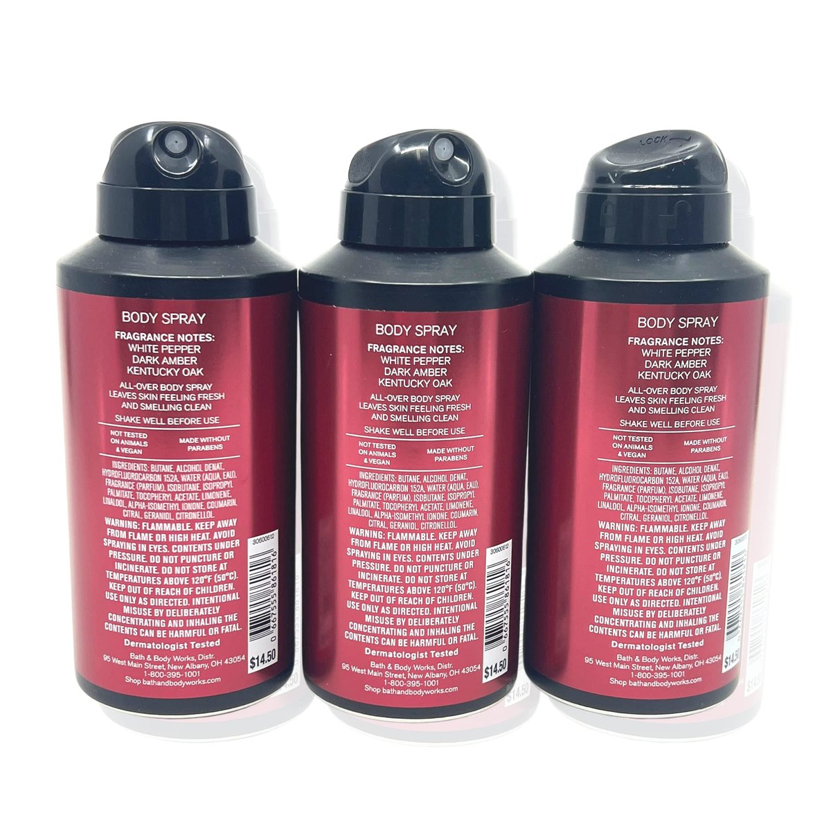 Bath & Body Works Bourbon Body Spray for Men - 3.7 oz (Pack of 3) - Long-Lasting Men's Fragrance Avelisse