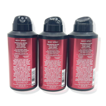 Bath & Body Works Bourbon Body Spray for Men - 3.7 oz (Pack of 3) - Long-Lasting Men's Fragrance Avelisse
