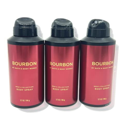 Bath & Body Works Bourbon Body Spray for Men - 3.7 oz (Pack of 3) - Long-Lasting Men's Fragrance Avelisse