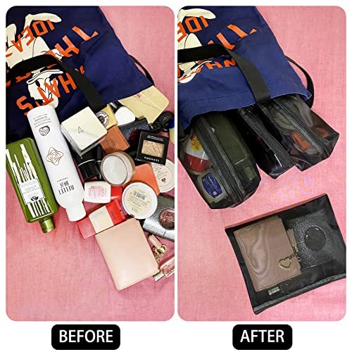 Unoutur 6-Piece Mesh Cosmetic Bag Set – Portable Travel Toiletry Organizer for Makeup, Home, Office & Accessories Avelisse