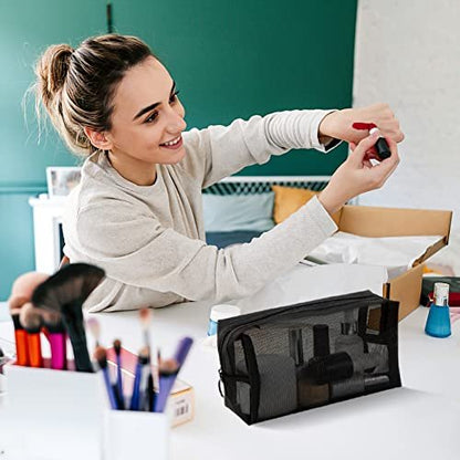 Unoutur 6-Piece Mesh Cosmetic Bag Set – Portable Travel Toiletry Organizer for Makeup, Home, Office & Accessories Avelisse