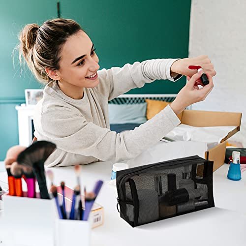 Unoutur 6-Piece Mesh Cosmetic Bag Set – Portable Travel Toiletry Organizer for Makeup, Home, Office & Accessories Avelisse