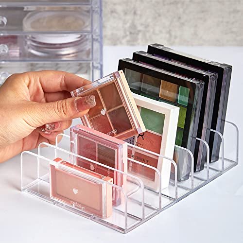 TUZAZO 2 Pack Acrylic Eyeshadow Palette Makeup Organizer - 7-Section Clear Cosmetic Display Storage for Palettes, Blush, Contour Kits, Sunglasses - görsel 10