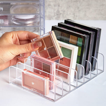TUZAZO 2 Pack Acrylic Eyeshadow Palette Makeup Organizer - 7-Section Clear Cosmetic Display Storage for Palettes, Blush, Contour Kits, Sunglasses