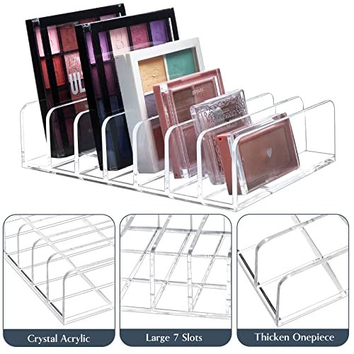TUZAZO 2 Pack Acrylic Eyeshadow Palette Makeup Organizer - 7-Section Clear Cosmetic Display Storage for Palettes, Blush, Contour Kits, Sunglasses - görsel 6