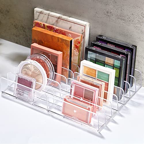 TUZAZO 2 Pack Acrylic Eyeshadow Palette Makeup Organizer - 7-Section Clear Cosmetic Display Storage for Palettes, Blush, Contour Kits, Sunglasses - görsel 16