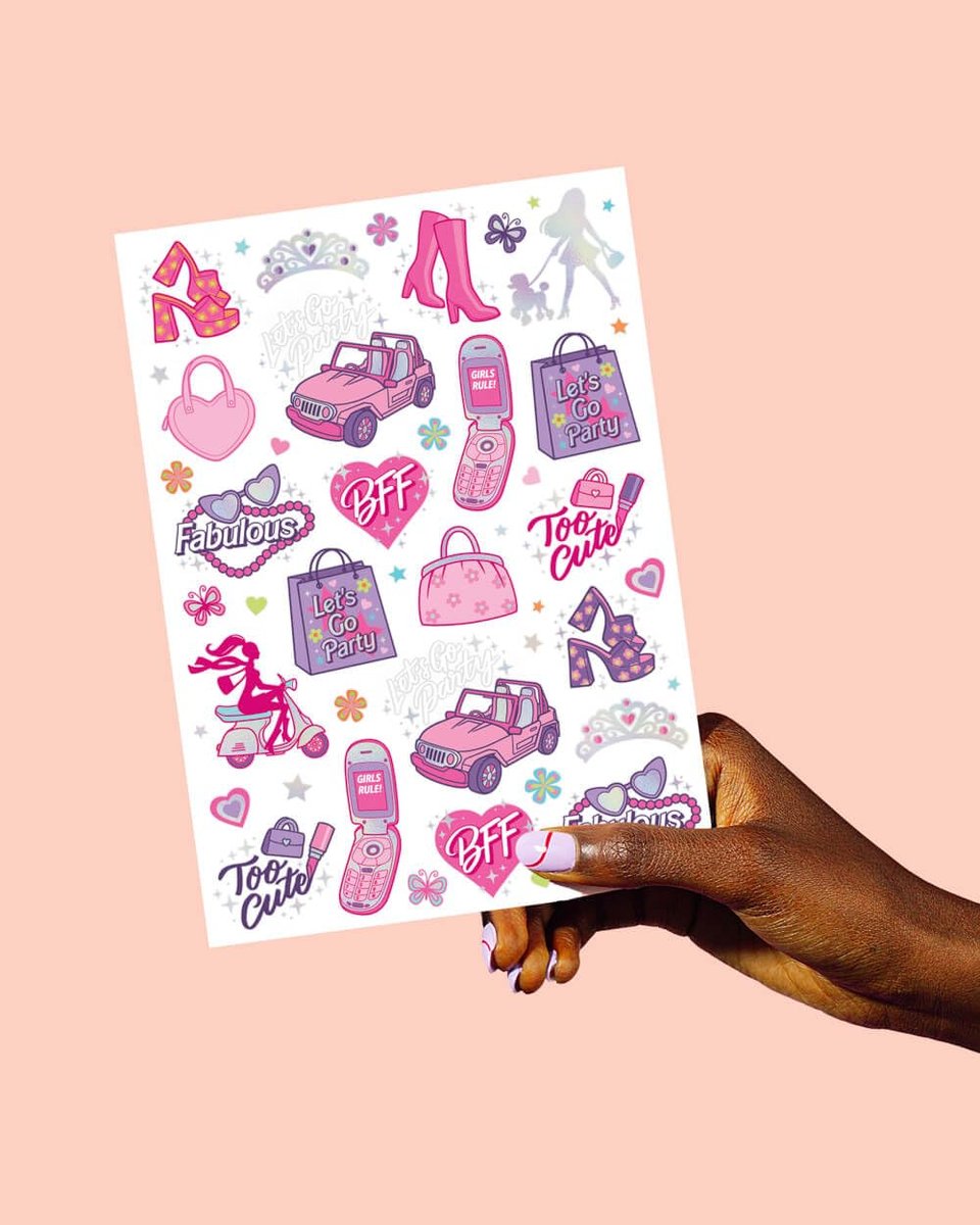 xo, Fetti Pink Party Temporary Tattoos - 42 Styles | Pink Birthday Party Supplies, Party Favors, Cute Decorations, Easter Basket - görsel 10