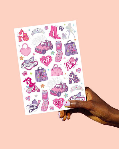 xo, Fetti Pink Party Temporary Tattoos - 42 Styles | Pink Birthday Party Supplies, Party Favors, Cute Decorations, Easter Basket