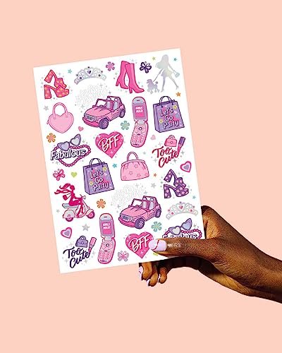 xo, Fetti Pink Party Temporary Tattoos - 42 Styles | Pink Birthday Party Supplies, Party Favors, Cute Decorations, Easter Basket