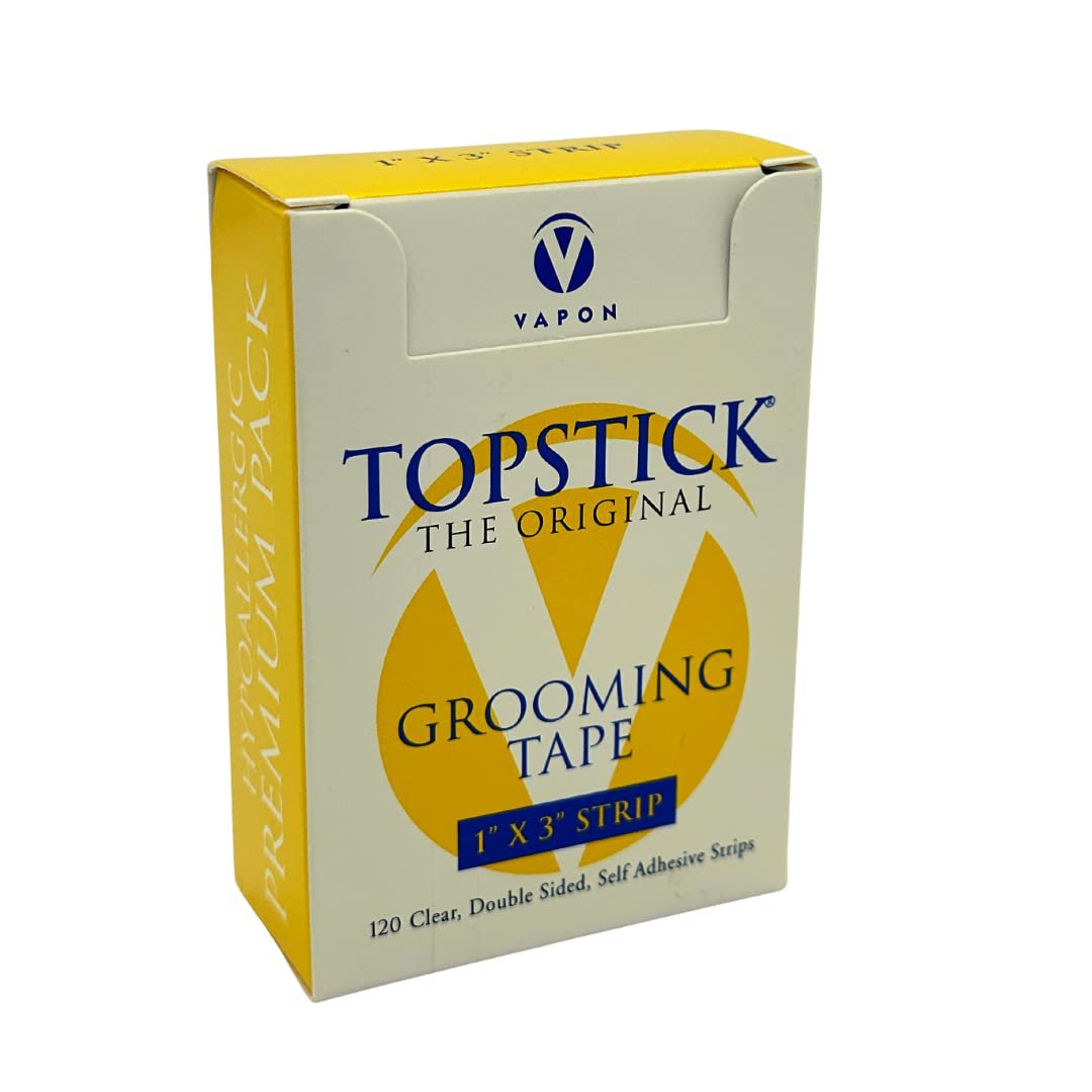 Vapon Topstick 1" x 3" Clear Strips - Hypoallergenic Premium Wig Tape - 120 Count Avelisse