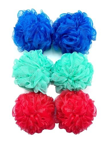 Exfoliating Bath and Shower Loofah Sponges - Multicolor, Pack of 6
