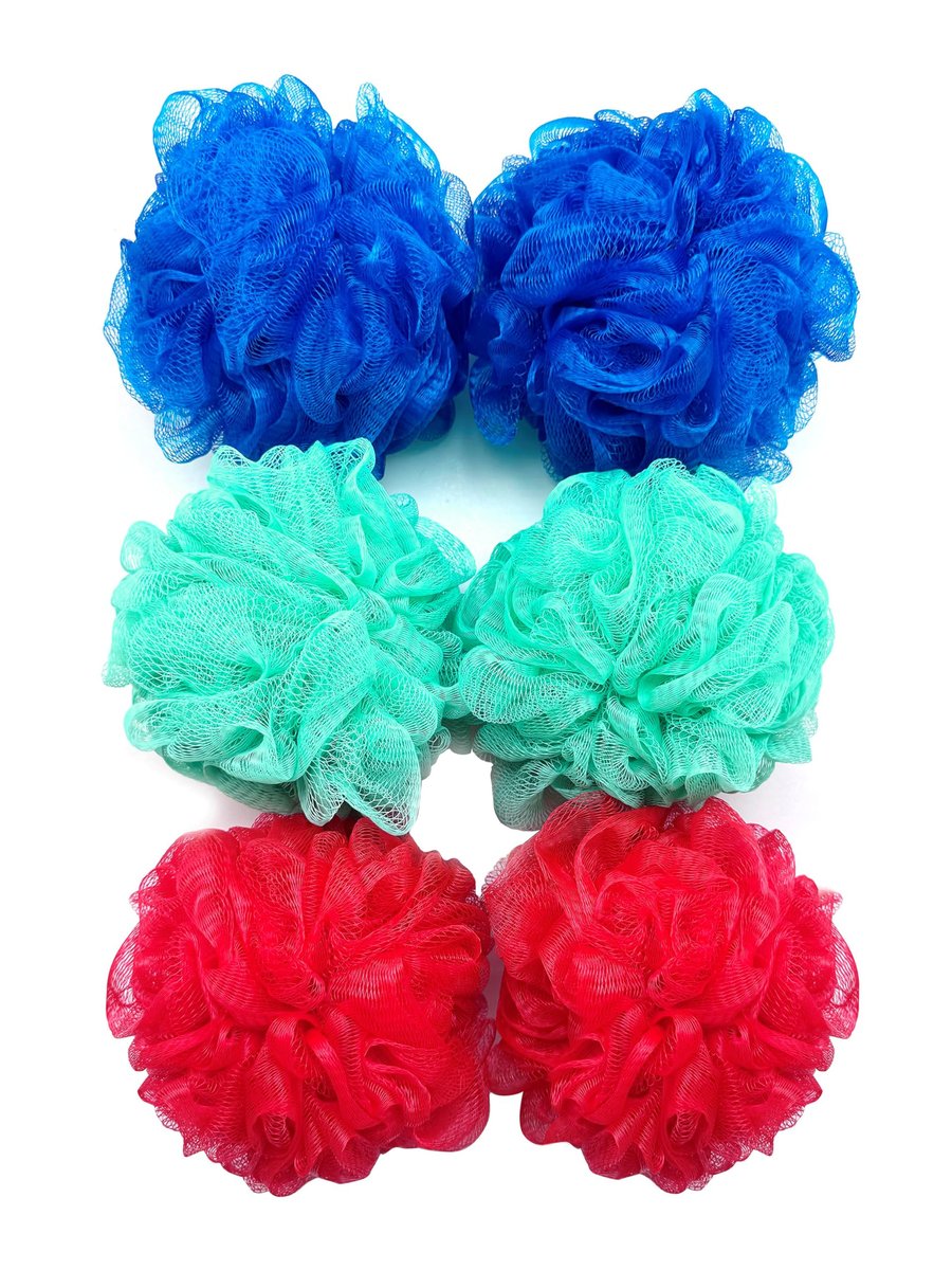 Exfoliating Bath and Shower Loofah Sponges - Multicolor, Pack of 6 - görsel 1