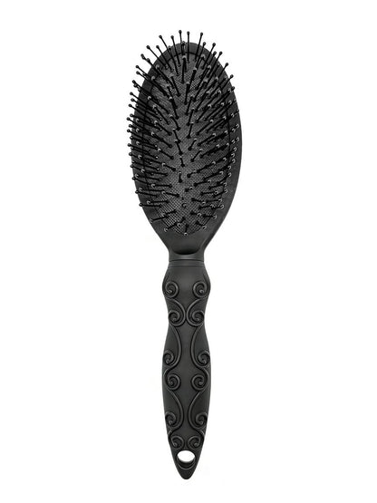 Cushion Hair Brush for Gentle Detangling - Suitable for Men, Women, and Kids, All Hair Types, Wet or Dry Use - Black