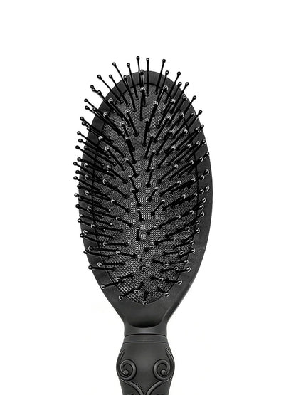 Cushion Hair Brush for Gentle Detangling - Suitable for Men, Women, and Kids, All Hair Types, Wet or Dry Use - Black