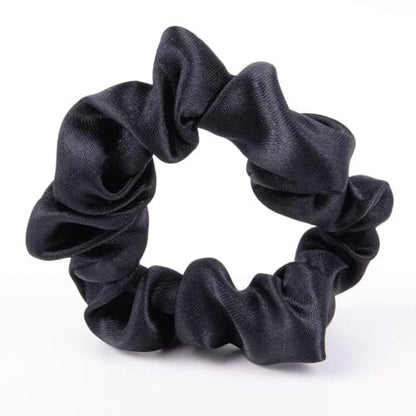 Satin Scrunchies for Thin & Normal Hair – No Crease, No Damage Hair Ties – Frizz Free, Gentle, Stylish, Black, 8 Count