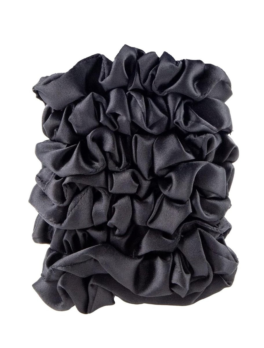 Satin Scrunchies for Thin & Normal Hair – No Crease, No Damage Hair Ties – Frizz Free, Gentle, Stylish, Black, 8 Count - görsel 1