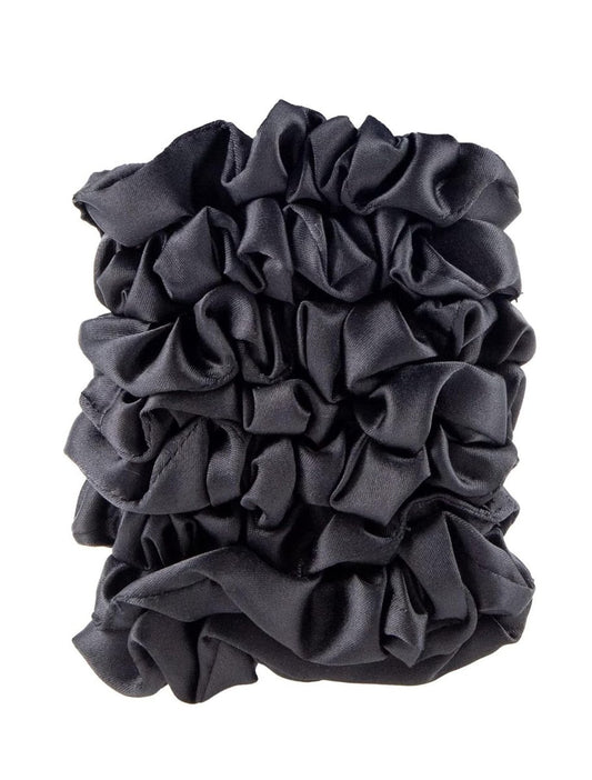 Satin Scrunchies for Thin & Normal Hair – No Crease, No Damage Hair Ties – Frizz Free, Gentle, Stylish, Black, 8 Count