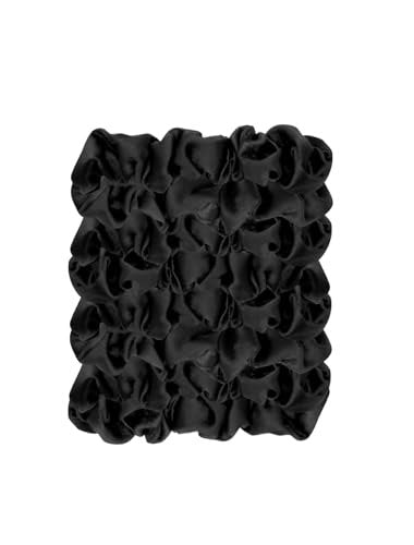 Satin Scrunchies for Thin & Normal Hair – No Crease, No Damage Hair Ties – Frizz Free, Gentle, Stylish, Black, 8 Count