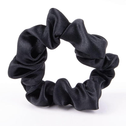 Satin Scrunchies for Thin & Normal Hair – No Crease, No Damage Hair Ties – Frizz Free, Gentle, Stylish, Black, 8 Count