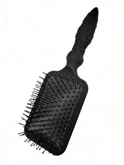 Paddle Hair Brush for Gentle Detangling – Flexible Nylon Bristles for Wet or Dry Hair, Tangle-Free, Black