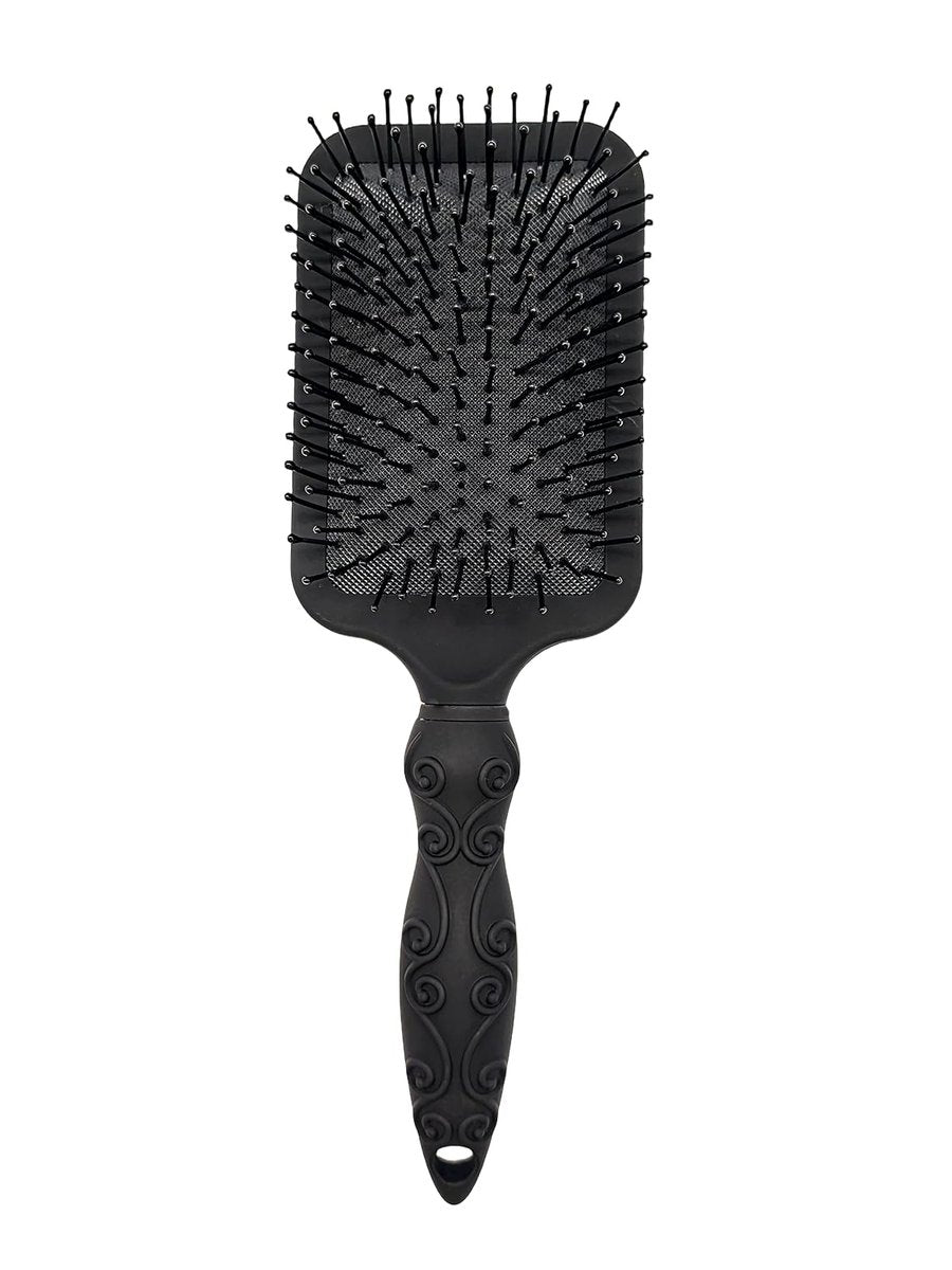 Paddle Hair Brush for Gentle Detangling – Flexible Nylon Bristles for Wet or Dry Hair, Tangle-Free, Black - görsel 1