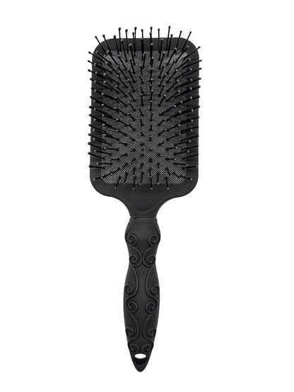 Paddle Hair Brush for Gentle Detangling – Flexible Nylon Bristles for Wet or Dry Hair, Tangle-Free, Black