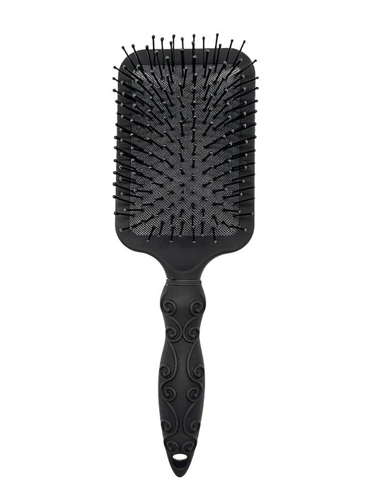 Paddle Hair Brush for Gentle Detangling – Flexible Nylon Bristles for Wet or Dry Hair, Tangle-Free, Black
