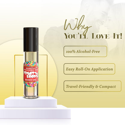 MOBETTER FRAGRANCE OILS Fruity & Loopy Perfume Body Oil - Unisex Eau de Parfum, 0.33 Fl Oz Avelisse
