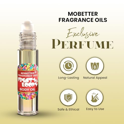 MOBETTER FRAGRANCE OILS Fruity & Loopy Perfume Body Oil - Unisex Eau de Parfum, 0.33 Fl Oz Avelisse
