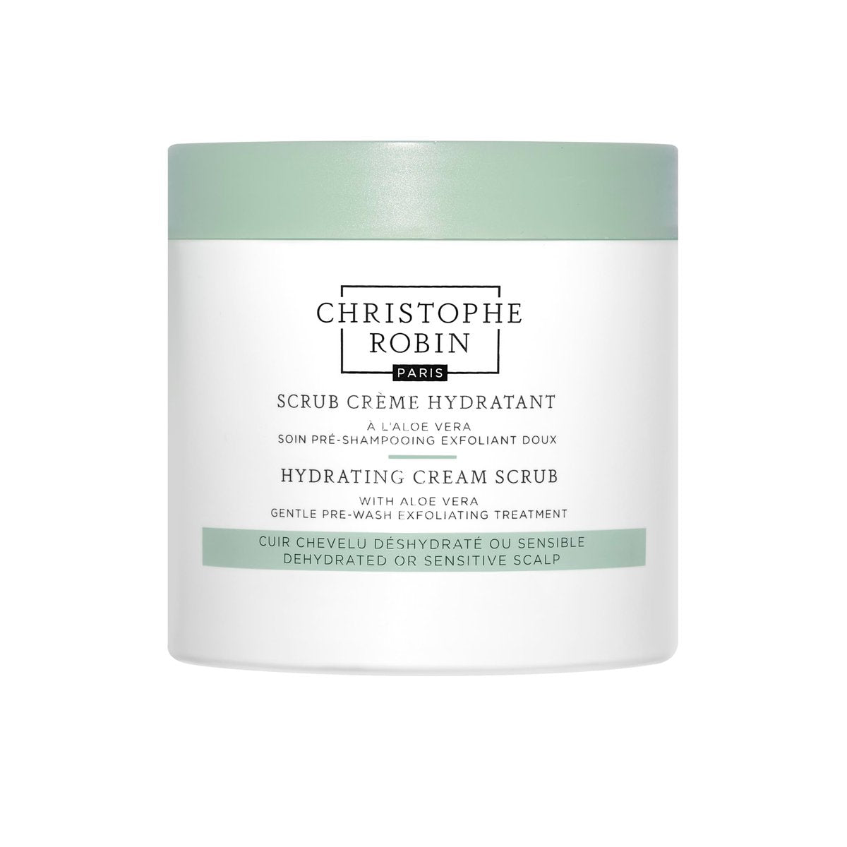 Christophe Robin Hydrating Cream Scrub with Aloe Vera - Pre-Wash Hair Treatment for Dry, Dehydrated Scalp - 8.4 fl. oz - görsel 1