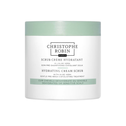 Christophe Robin Hydrating Cream Scrub with Aloe Vera - Pre-Wash Hair Treatment for Dry, Dehydrated Scalp - 8.4 fl. oz