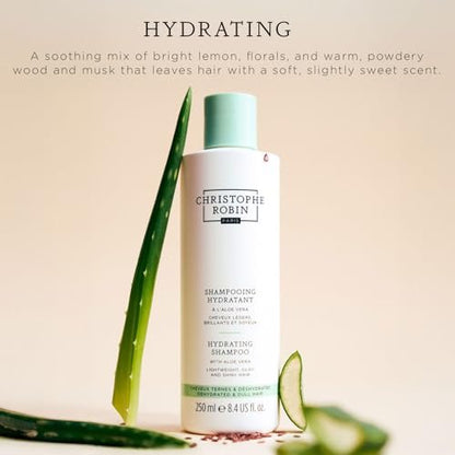 Christophe Robin Hydrating Cream Scrub with Aloe Vera - Pre-Wash Hair Treatment for Dry, Dehydrated Scalp - 8.4 fl. oz