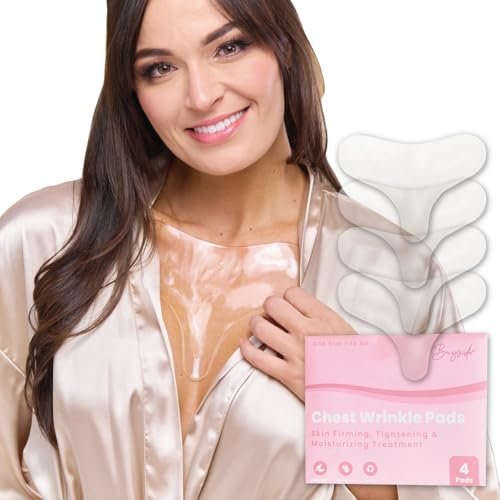 Bayside Chest Wrinkle Patches Reusable - Anti-Aging Patches for Fine Lines, Long-Lasting Wrinkle Pads for Youthful Appearance, Skin-Safe Chest Care Solution, Includes 4 Durable Pads for Smooth Look (4ct) Avelisse