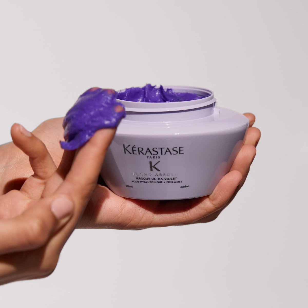 Kerastase Blond Absolu Ultra-Violet Purple Hair Mask for Lightened, Highlighted and Grey Hair - Neutralizes Brassy and Yellow Undertones with Hyaluronic Acid, 6.8 Fl Oz Avelisse