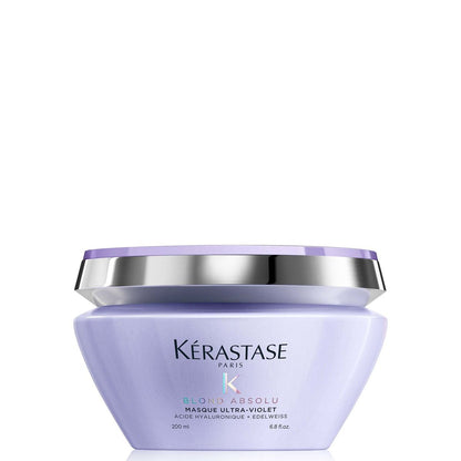Kerastase Blond Absolu Ultra-Violet Purple Hair Mask for Lightened, Highlighted and Grey Hair - Neutralizes Brassy and Yellow Undertones with Hyaluronic Acid, 6.8 Fl Oz Avelisse