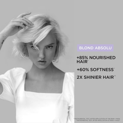 Kerastase Blond Absolu Ultra-Violet Purple Hair Mask for Lightened, Highlighted and Grey Hair - Neutralizes Brassy and Yellow Undertones with Hyaluronic Acid, 6.8 Fl Oz Avelisse