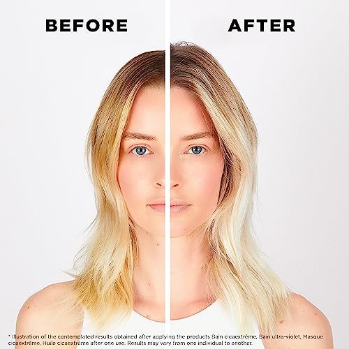 Kerastase Blond Absolu Ultra-Violet Purple Hair Mask for Lightened, Highlighted and Grey Hair - Neutralizes Brassy and Yellow Undertones with Hyaluronic Acid, 6.8 Fl Oz Avelisse